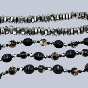 LOT Beads Agate Crystal Rhodium Plated Hematite Nugget Jewelry Crafts Black